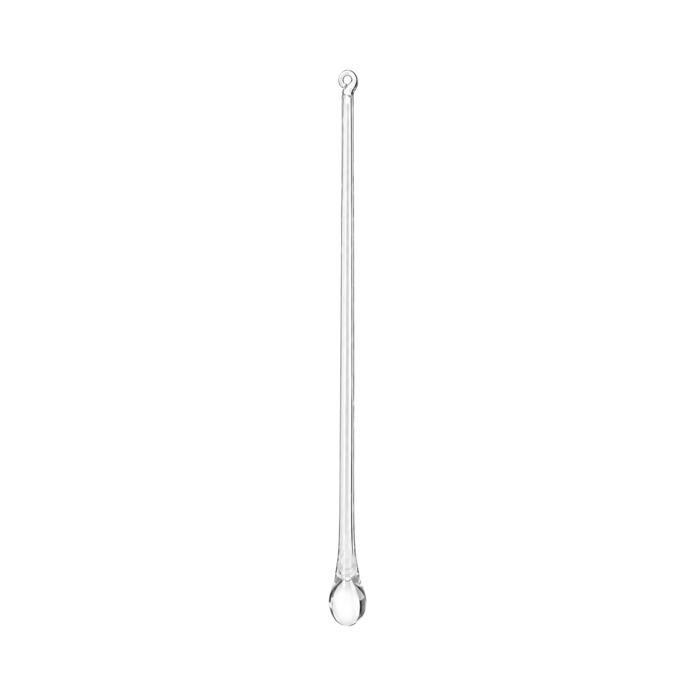 Ornement de Noël goutte en verre perlé Winward, transparent, 22,86 cm