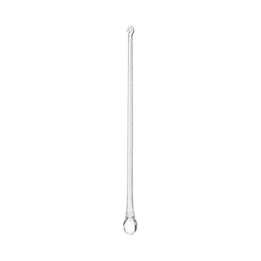 Ornement de Noël goutte en verre perlé Winward, transparent, 22,86 cm
