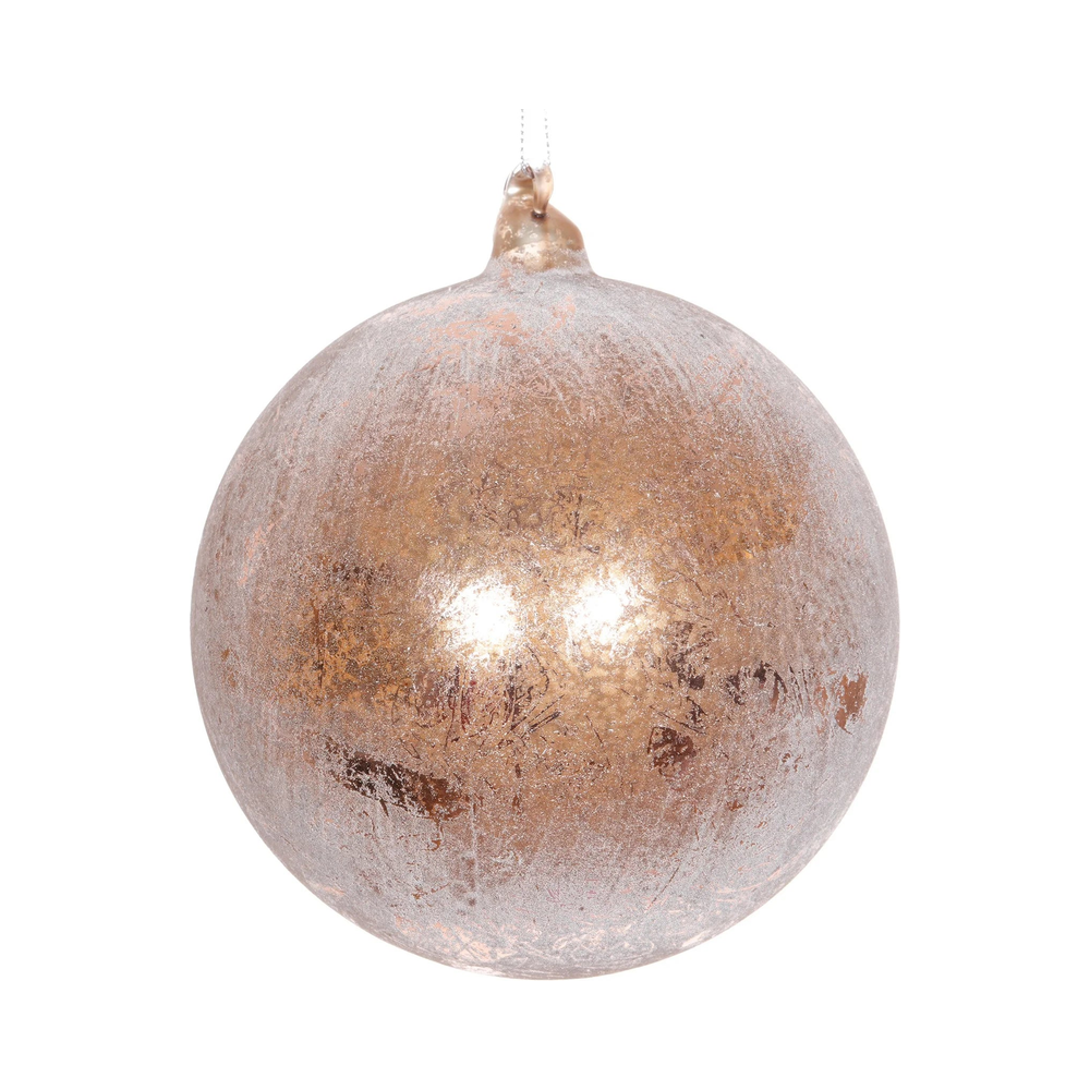 Boule de Noël à feuilles en filigrane Winward, doré et brun, 15 cm