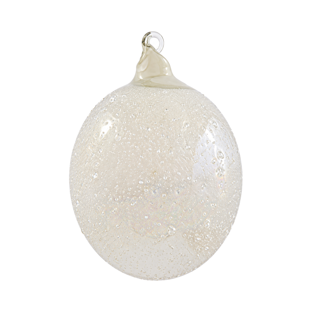 Boule de Noël perlée Winward, gris chaud, 15 cm