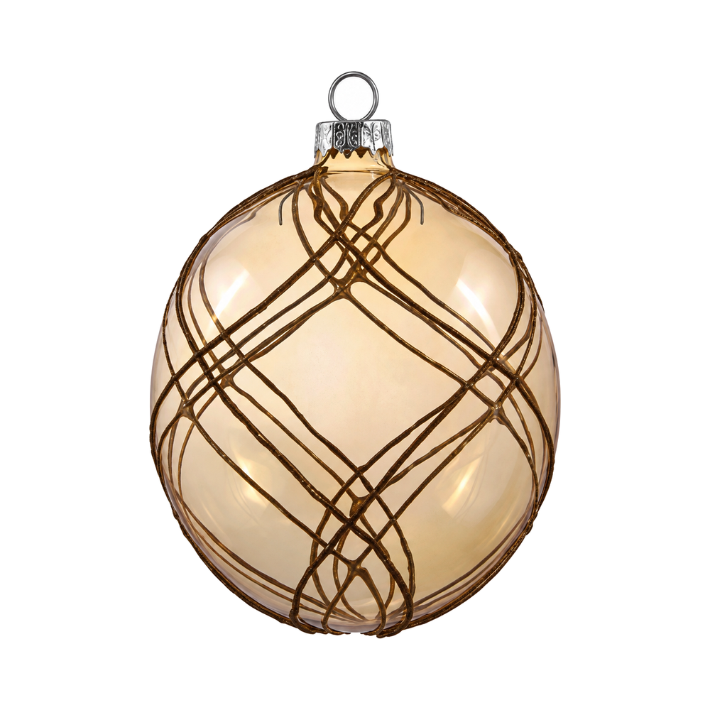 Boule de Noël ambre à motif perlé Winward, ambre, 12 cm